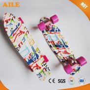 High Quality Nice Graphic Printed Wholesale Plastic Longboard